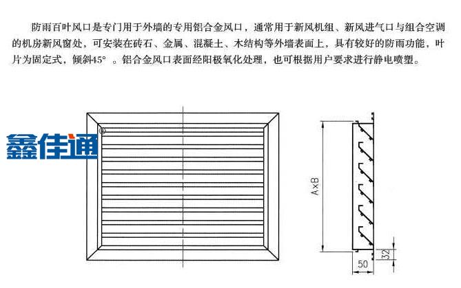 单层防雨百叶功能